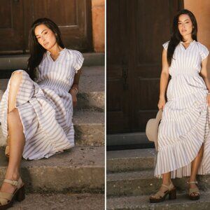 Striped Maxi Dress in Taupe